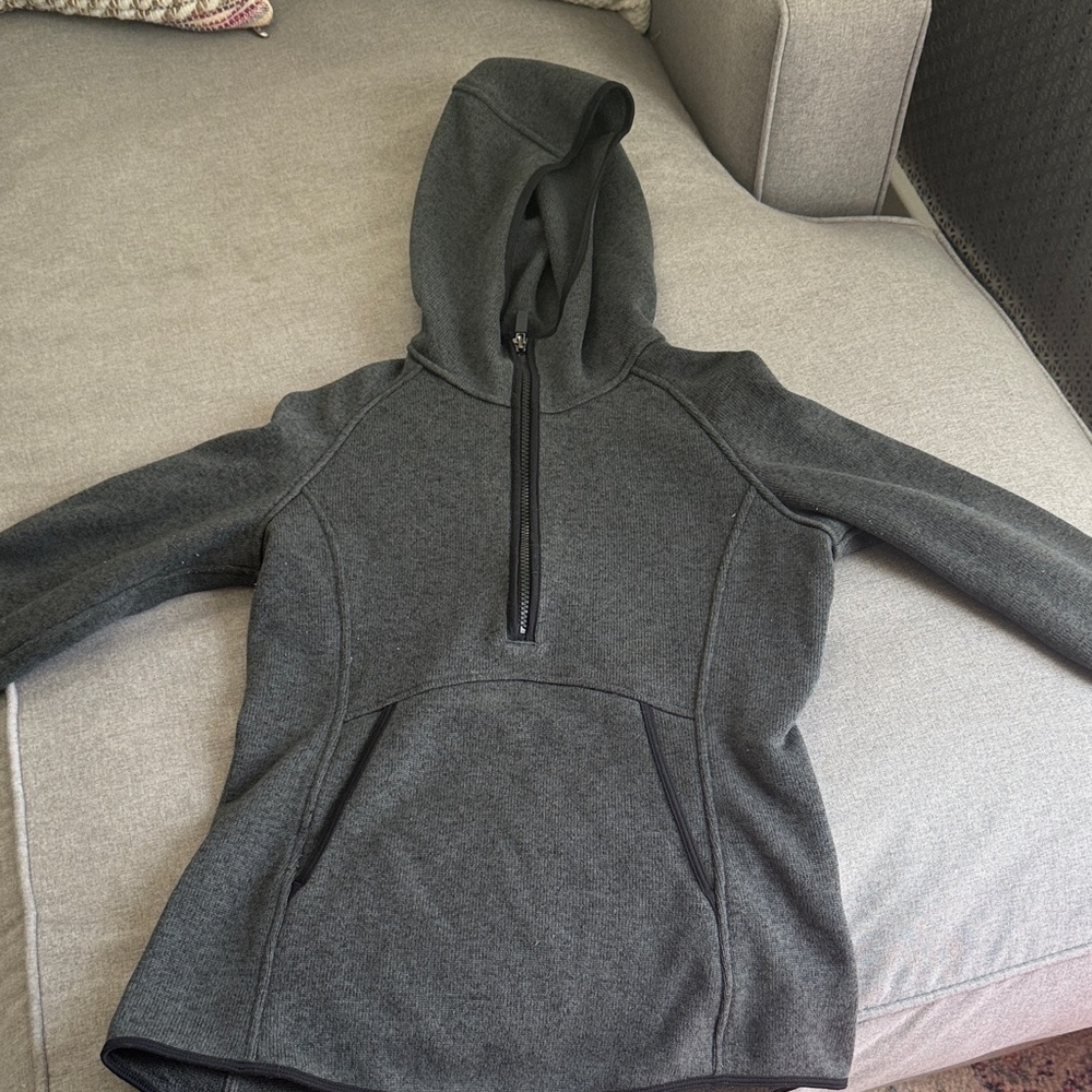Charcoal Half-Zip Hooded Pullover